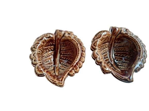 20 Pc Set Handmade Brown Clay Diya Oil Lamp for Diwali Decoration - Pooja Needs | Buy online on ZillyBuy