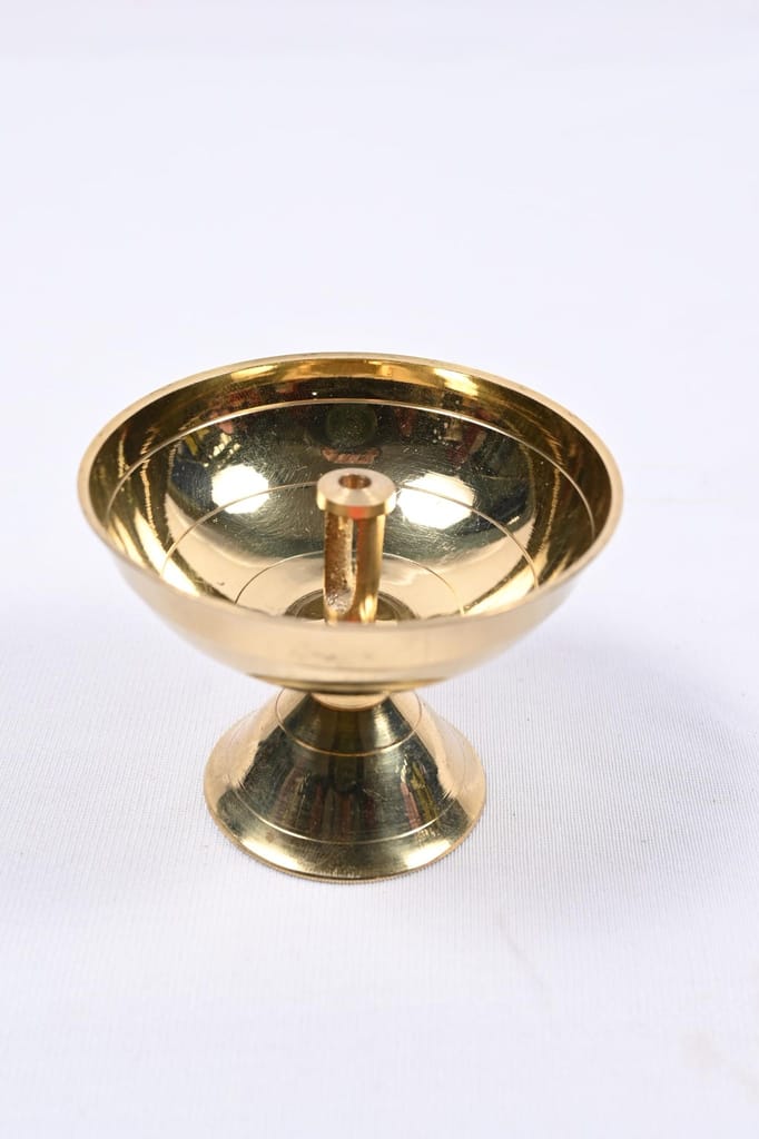 "Traditional Indian Brass Oil Lamp/Diya for Diwali and Other Religious Festivals" - Pooja Needs | Buy online on ZillyBuy