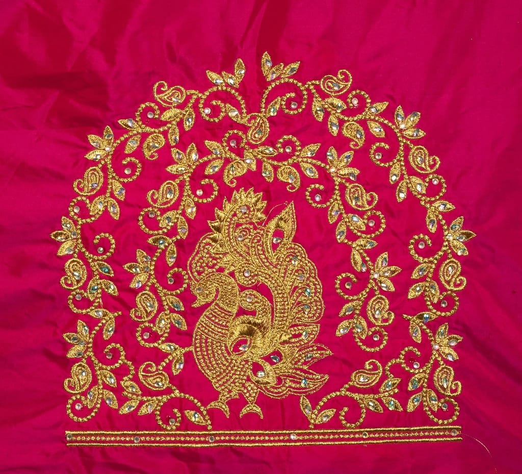 Embroidered Blouse Design With Zari Work