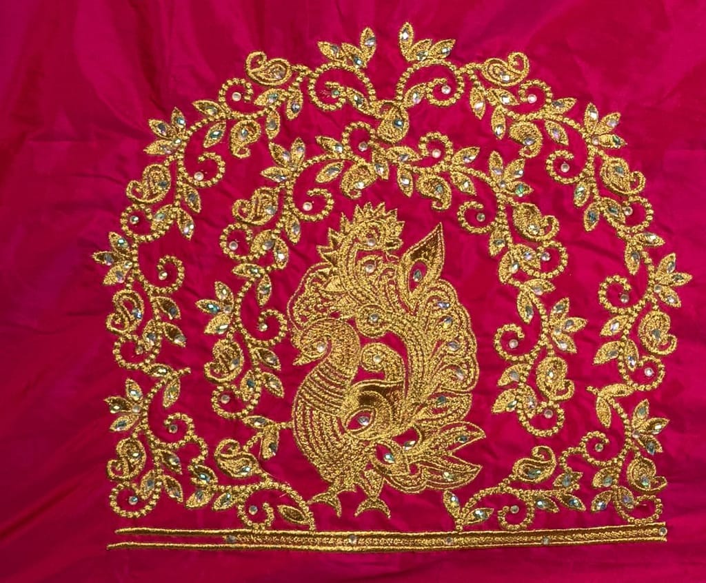 Embroidered Blouse Design With Zari Work