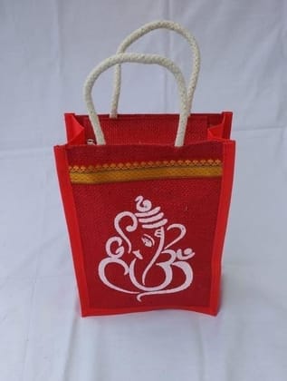 Sonchiraiya Red Mini Jute Bag PACK OF 6