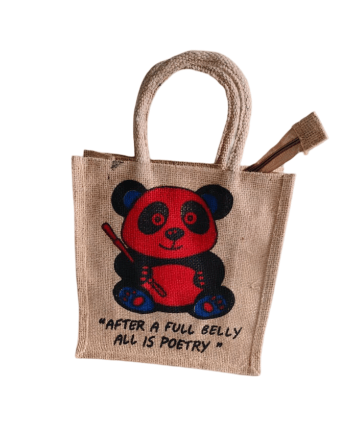 Cute cartoon panda printed lunch bag
