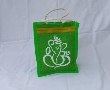 Green Color Mini Jute Bag pack of 6