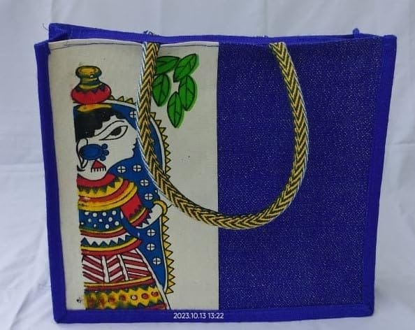 Shopping jute Bag (Blue color)