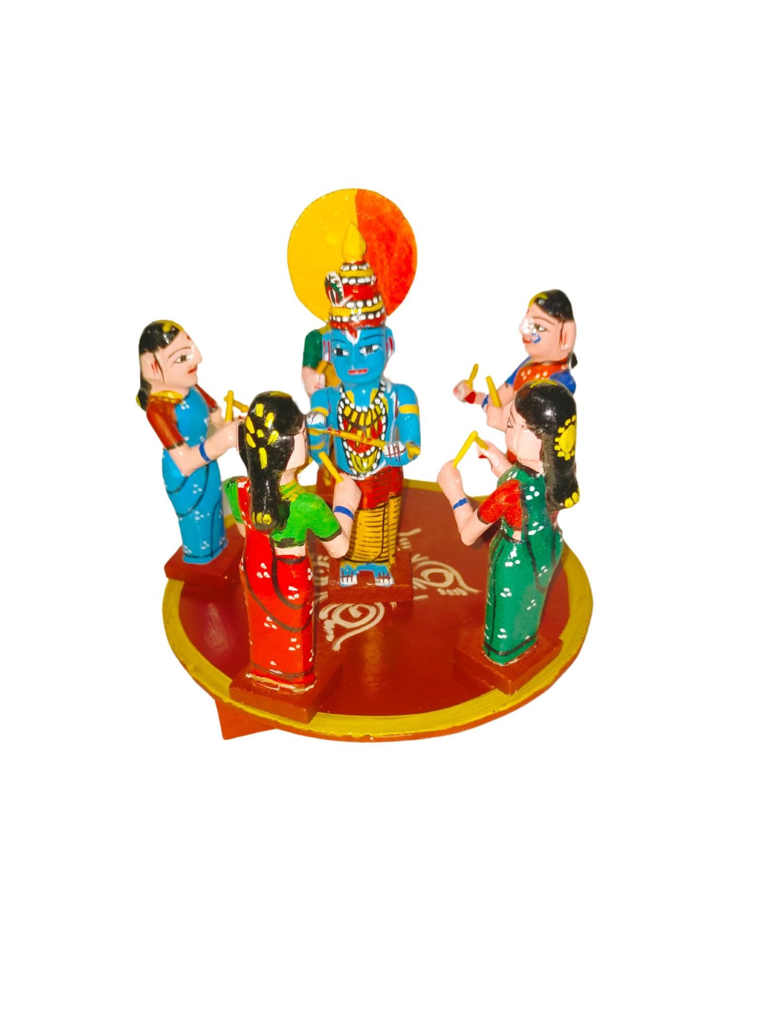 Kondapalli Handicrafts Wooden Krishna Brindavanam