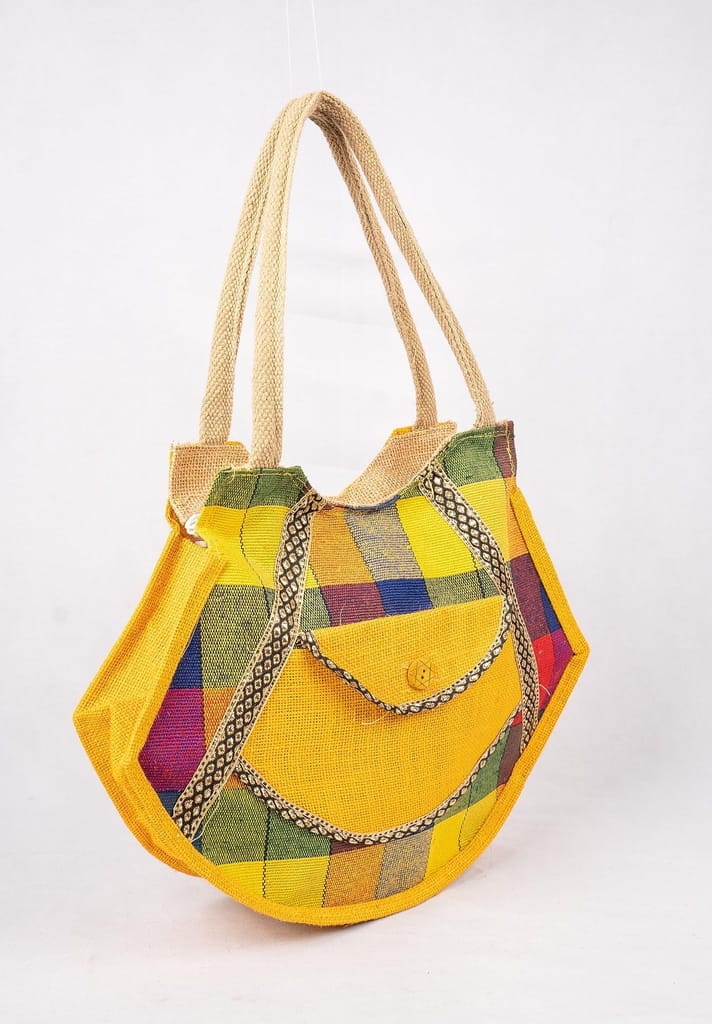 Sonchiriya Multicolor Jute Hand Bag