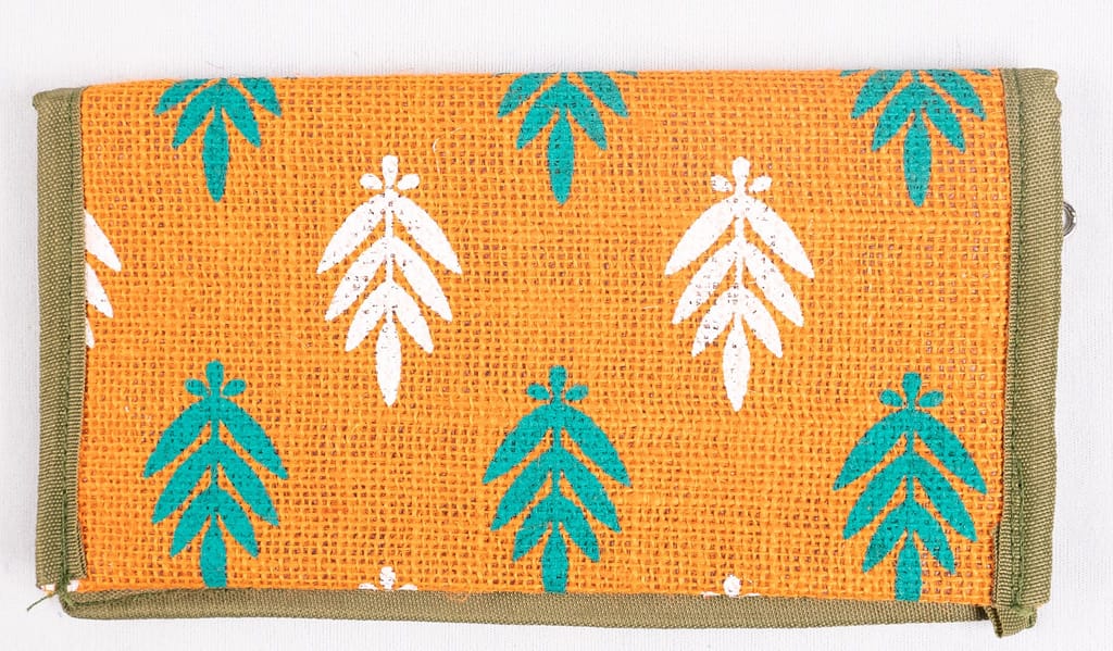 Handcrafted Jute Clutch with Kalamkari Tree Print - Handbags | Buy online on ZillyBuy
