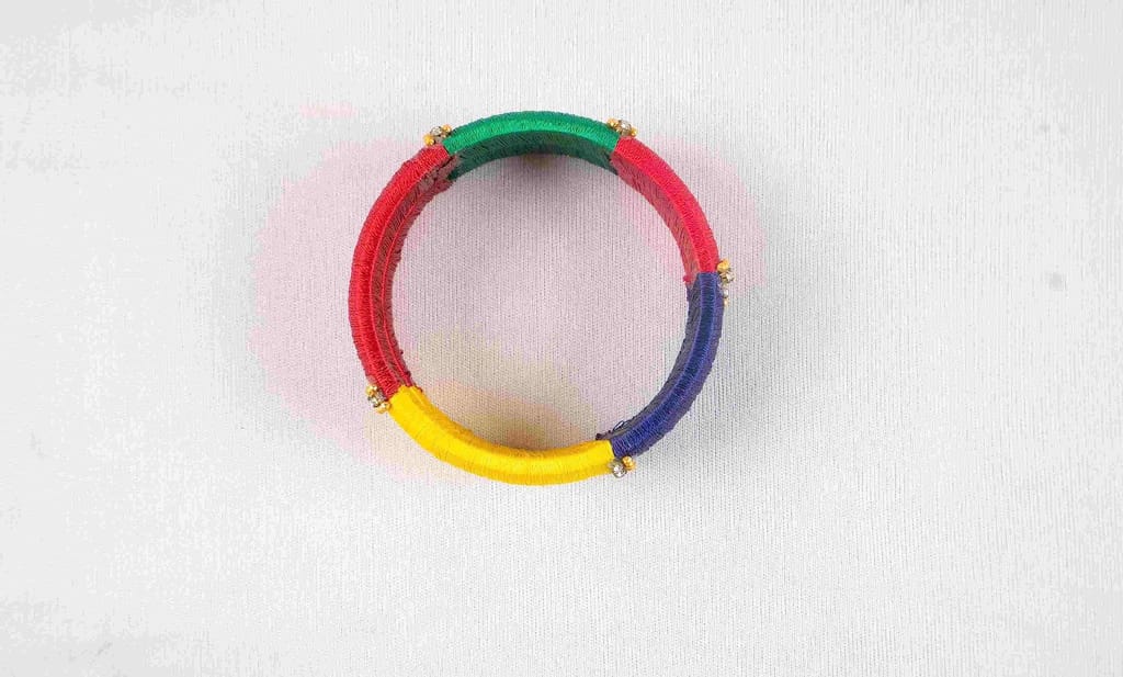 Multicolor Silk Thread Bangle Set - Bangles & Bracelets | Buy online on ZillyBuy