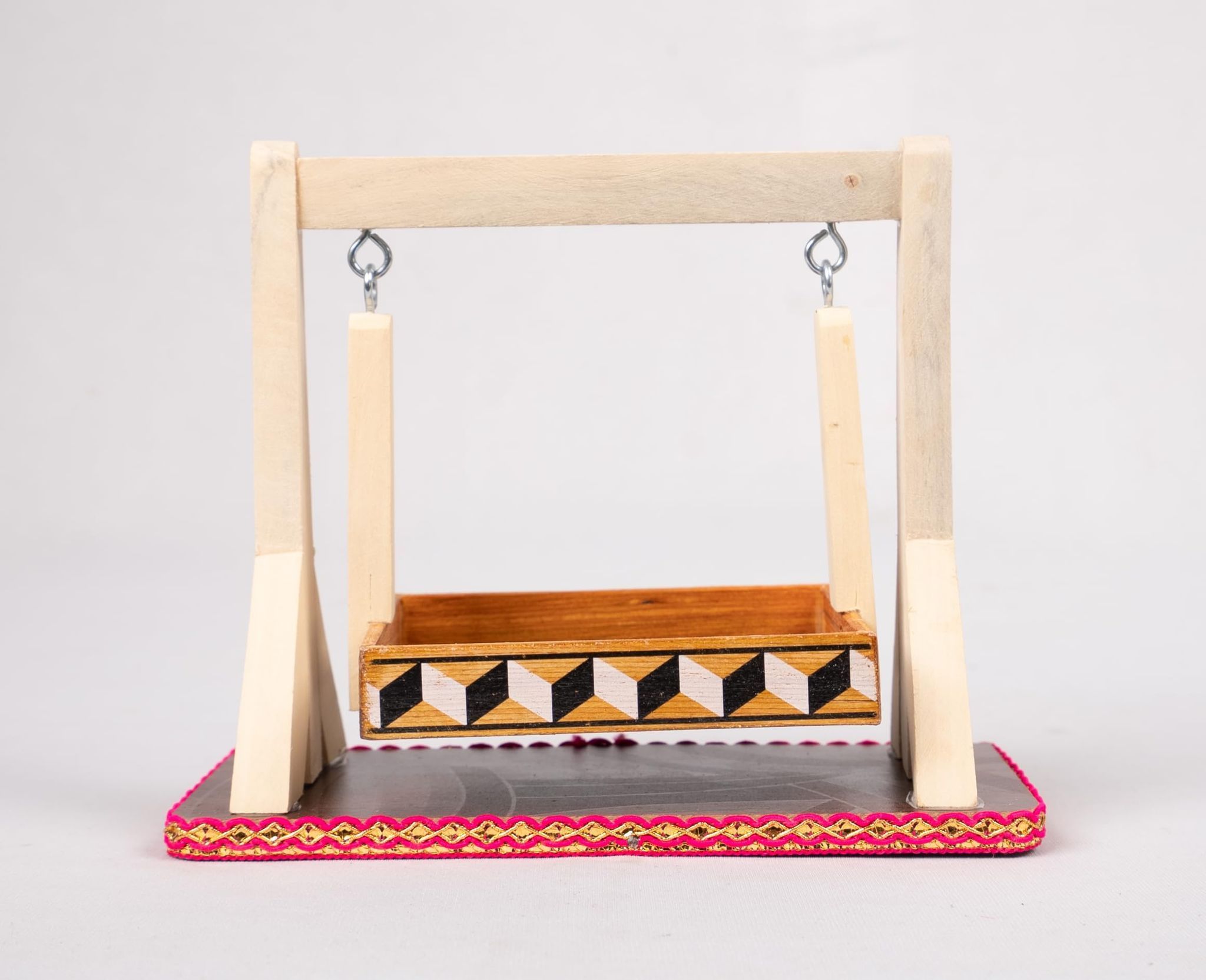 Wooden Handcrafted Jhula/Swing for Laddu Gopal/Krishna/Home Decor