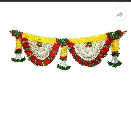 Artificial Marigold Fluffy Flowers Toran for Home/Office/Temple Decoration