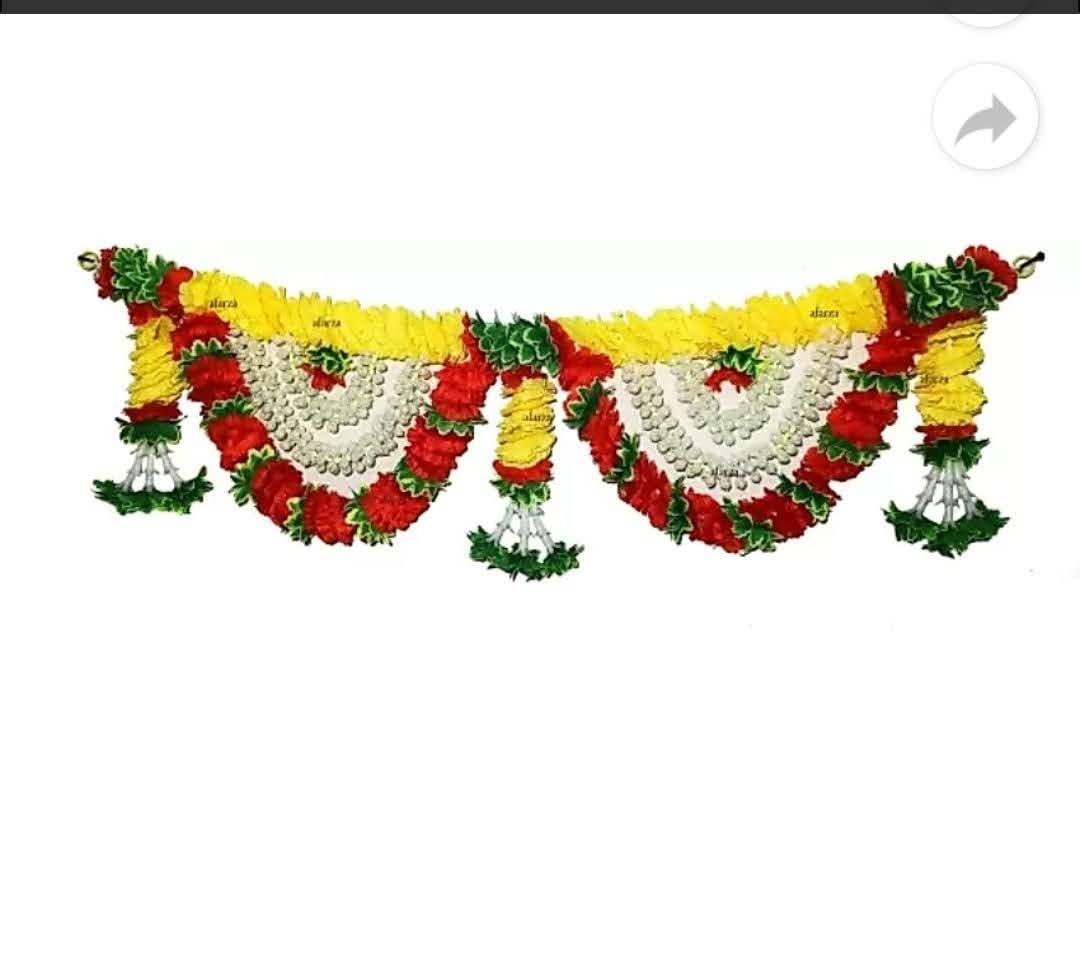 Artificial Marigold Fluffy Flowers Toran for Home/Office/Temple Decoration