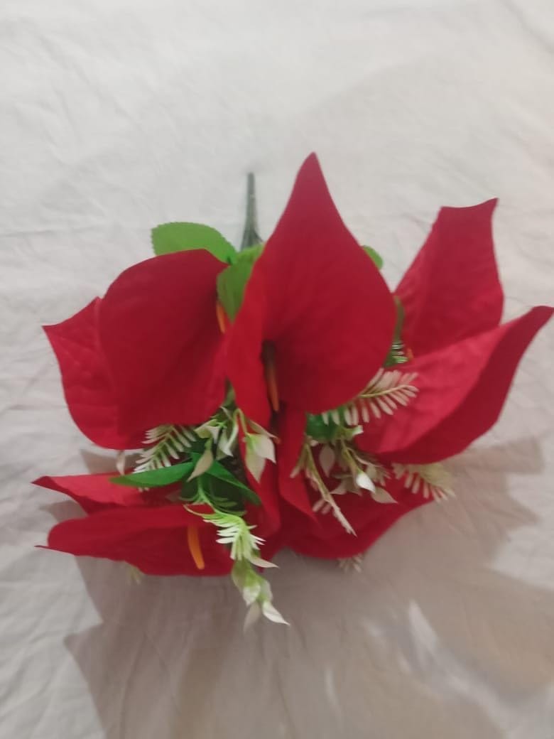 Red Anthurium Flower Artificial Plant