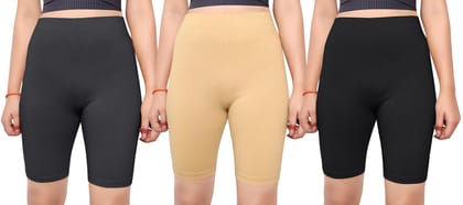 Women WORTH Cotton Cycling Shorts for Women Combo Pack 3