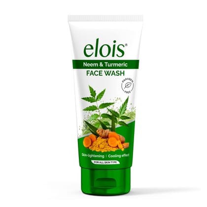 Elois Neem and Turmeric Facewash l Sun-Lightening l Cooling Effect l Acne and Blemishes Solution l Paraben Free l For All Skin Types l 100g