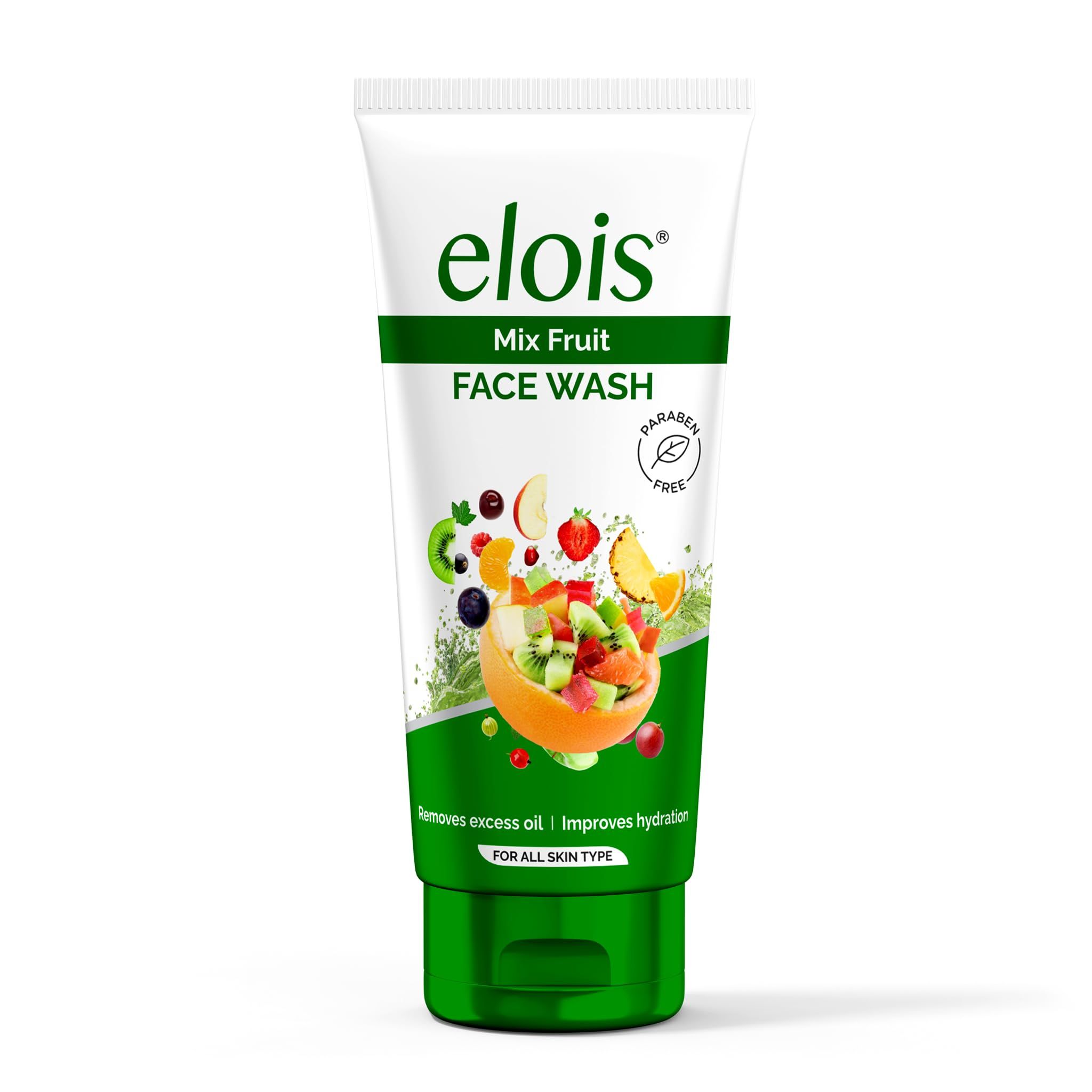 Elois Mix Fruit Face Wash with Green Apple and Strawberry Extract, Deep nourishment and Hydration for Radiant Skin Naturally, Remove Excess Oil, For Men & Women 100gm