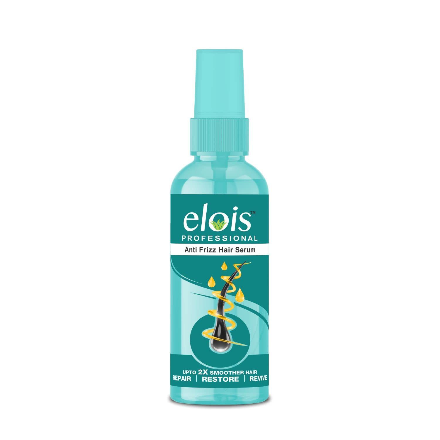 Elois Professional Anti Frizz Hair Serum For 2X Smoother Hair and Long Lasting Frizz control With Argan Oil, Almond Oil, Vitamin E to Instant Shine, Smoothness & Soft Hair (100ml)