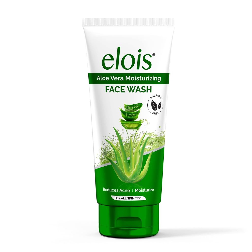 Elois Alovera Moisturizing FaceWash 100gm For All Skin Types Gentle Cleanser for Dry, Oily, and Combination Skin Prevents Acne | Daily Skincare | Refreshing Formula | Paraben Free