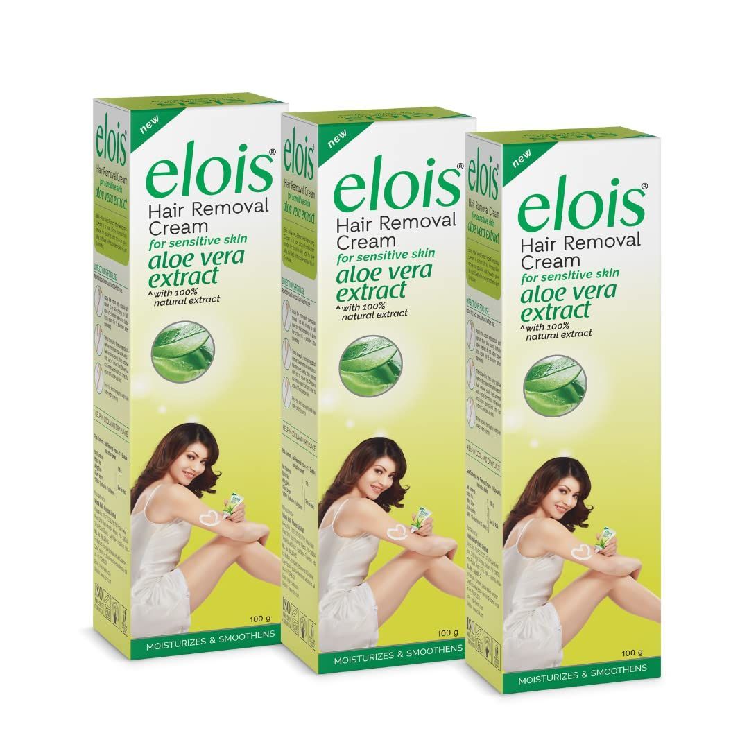 Elois Hair Removal Cream for Women With Aleo Vera Extract, Sensitive Skin(100g) 2x Longer Lasting Smoothness than Razors (Pack of 3)