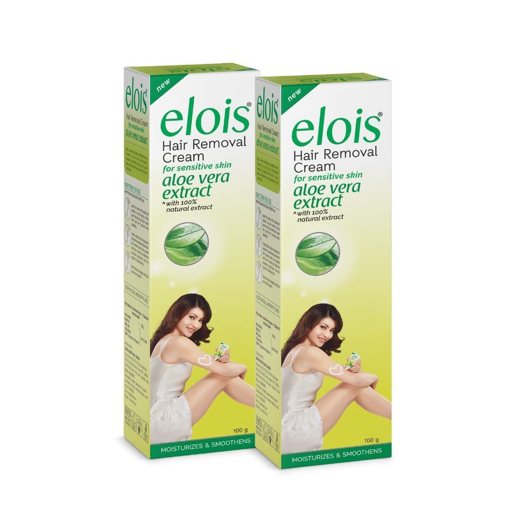 Elois Hair Removal Cream for Women With Aleo Vera Extract, Sensitive Skin(100g) 2x Longer Lasting Smoothness than Razors (Pack of 2)