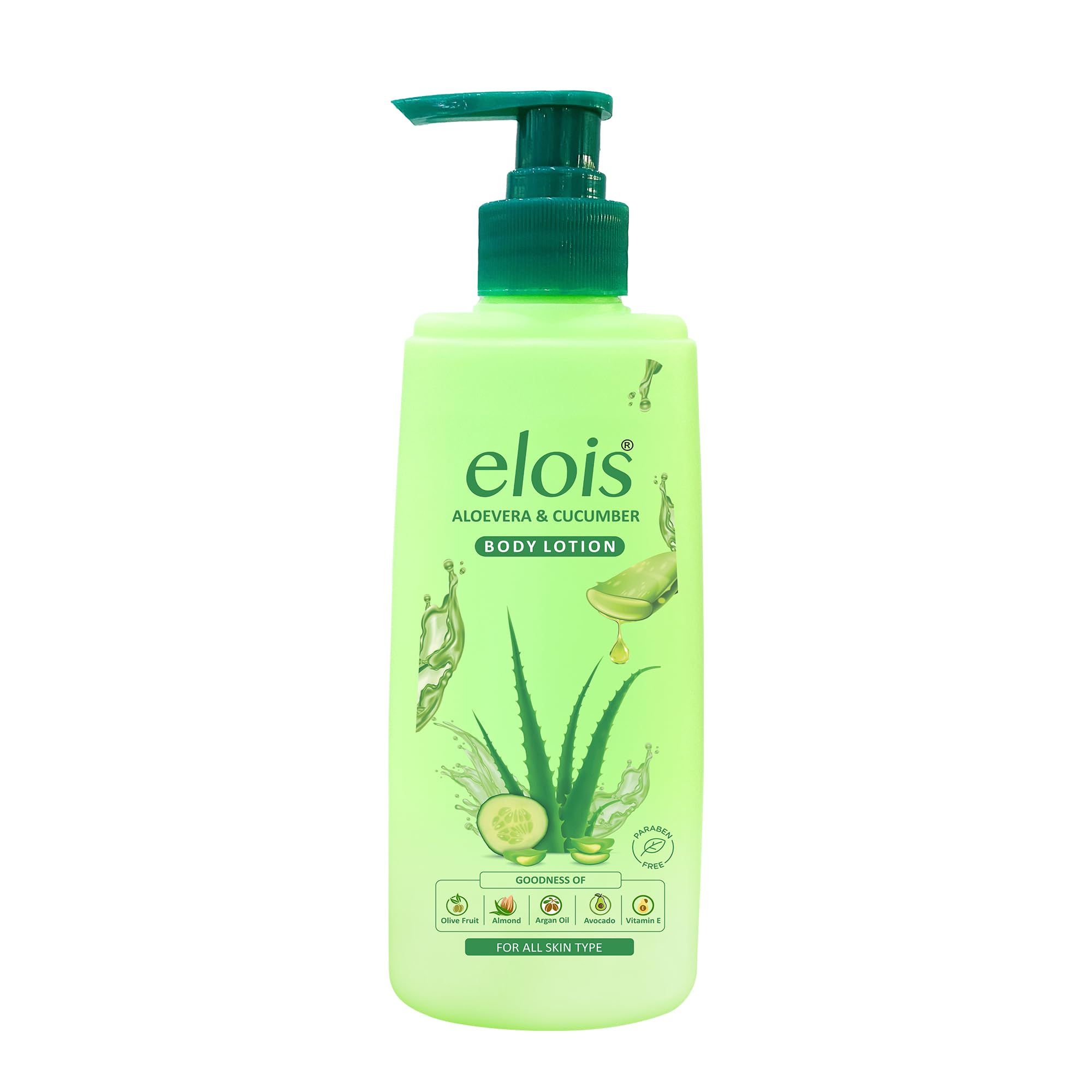 Elois Aloevera and Cucumber Intense Hydrating Body Lotion, Soft and Glowing Skin for Men and Women with 100% Natural Extracts 300ml