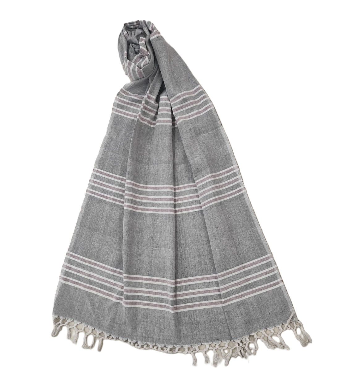Dhaga Vishwas Ka Handloom Cotton Gray Stole
