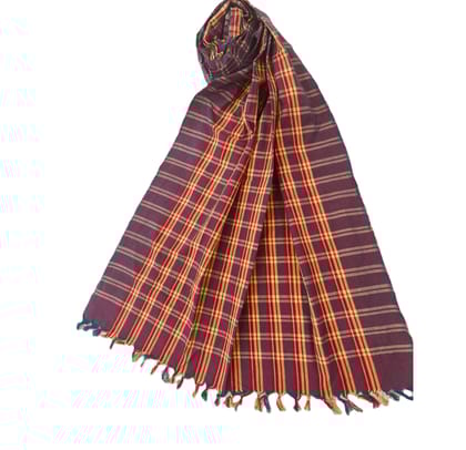 Handloom Cotton Stole Multicolour check