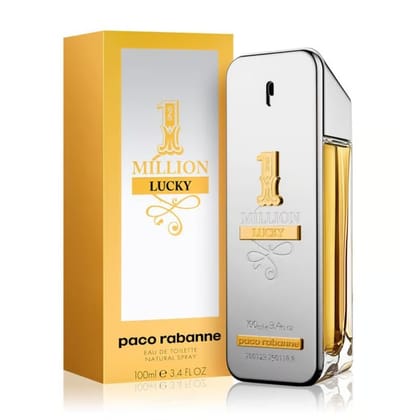 Paco Rabanne 1 Million Lucky Eau De Toilette for Men, 100ml Long Lasting Perfume