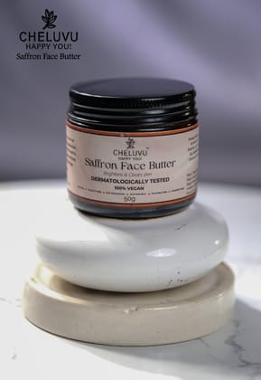 Cheluvu Saffron Face Butter - Nourishing, Radiant, Luxurious, 100% Vegan, Dermatologically Tested, 25g