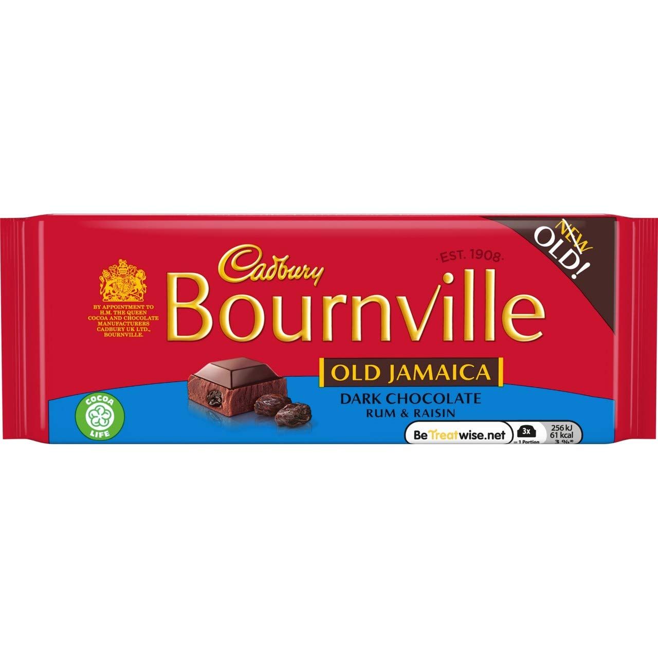 Cadbury Bournville Old Jamaica Dark Chocolate Rum & Raisin, 100 G