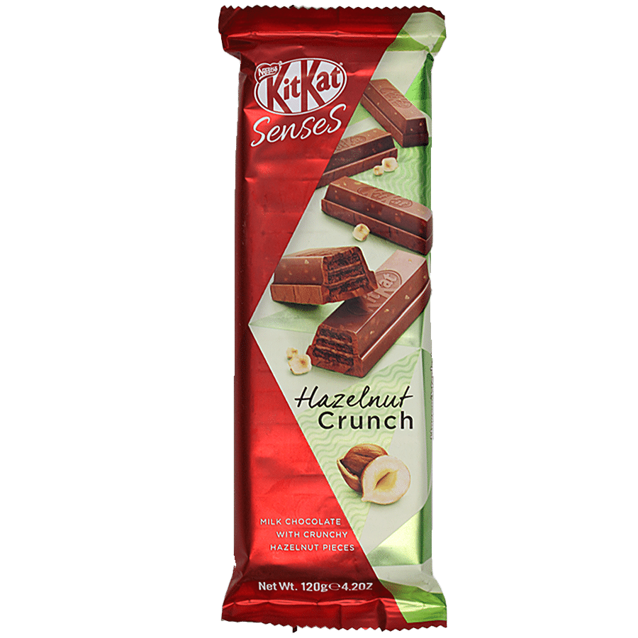 Nestle Kitkat Senses - Hazelnut Crunch Milk Chocolate Bar, Rich Flavour, Superior Taste, 120 G