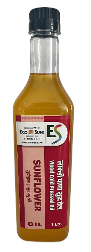 EcoSure Wood Cold Pressed Sunflower Oil - 1 Ltr