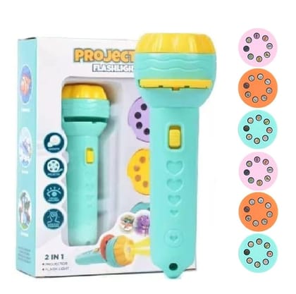  2-in-1 Projector Flashlight for Kids, Story Telling Flashlight with 8 Scene Discs, Early Educational Toys for Toddlers, Boys and Girls