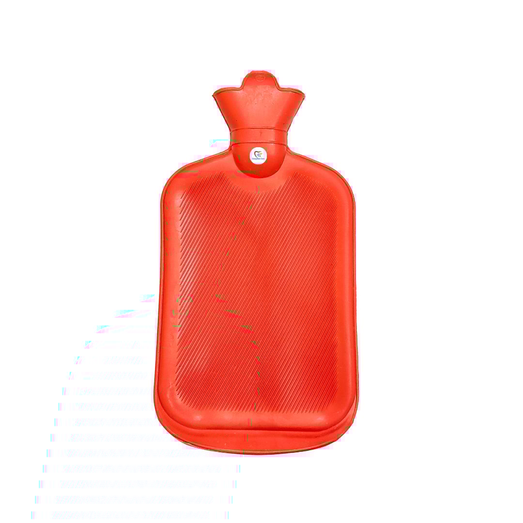 Complete Care Hot Water Bag for Full Body Pain Relief Leakproof Rubber Hot Water Bag for Sports Injury Pain Relief Massage Therapy for Men & Women Non Electric Hot Water Pouch for Cramps Relief - Red