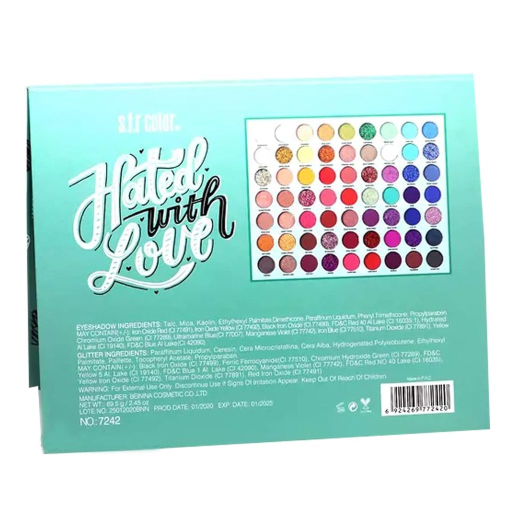 Color 63 Color Shimmery Finish Pressed Pigment Eyeshadow Palette ...