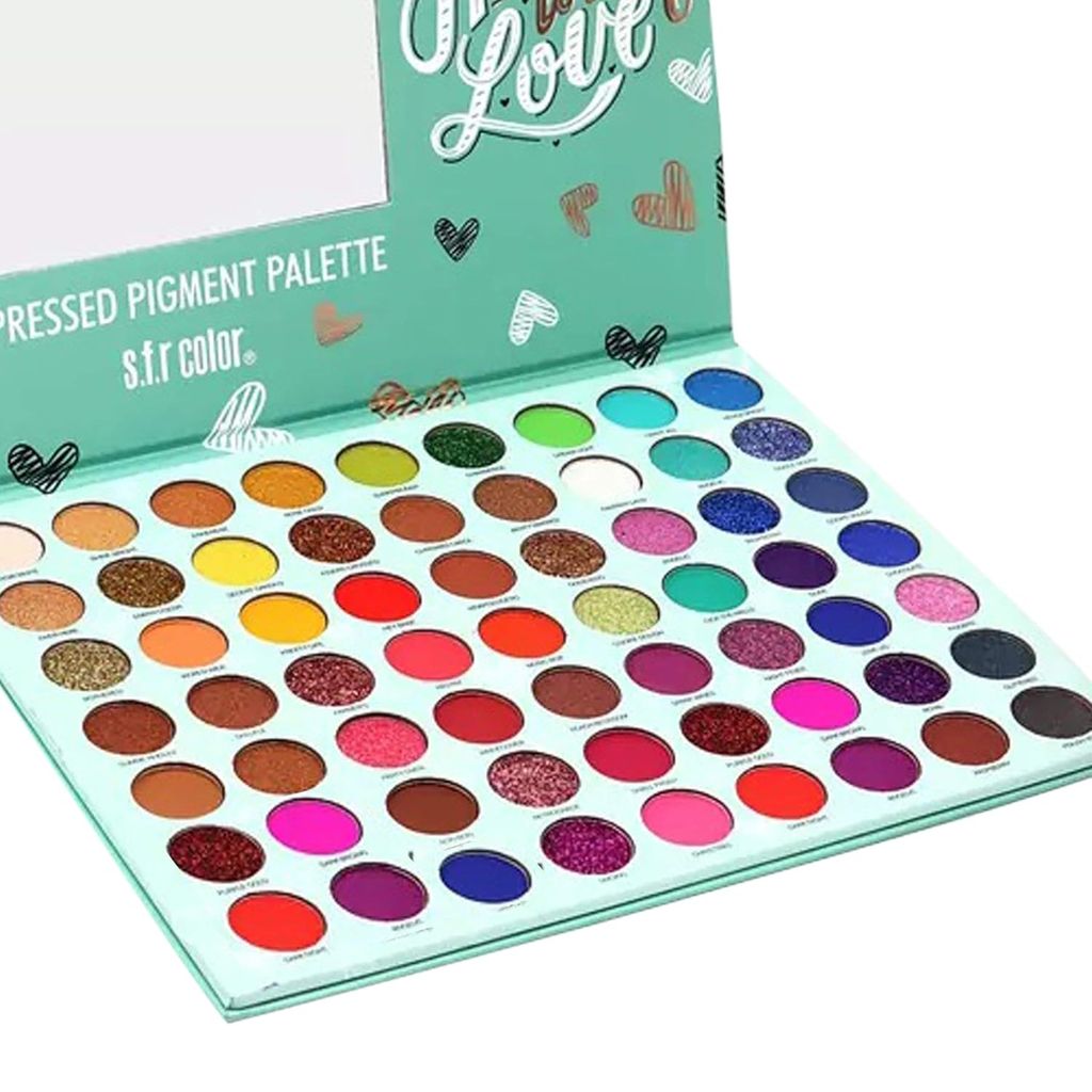 Color 63 Color Shimmery Finish Pressed Pigment Eyeshadow Palette ...