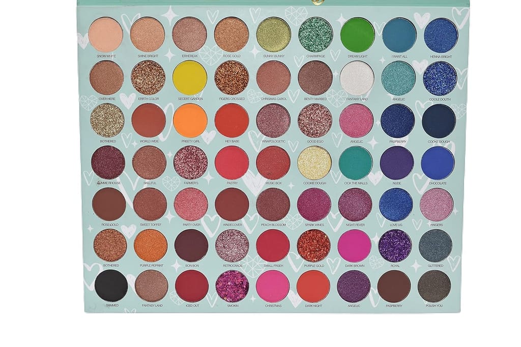 Color 63 Color Shimmery Finish Pressed Pigment Eyeshadow Palette ...