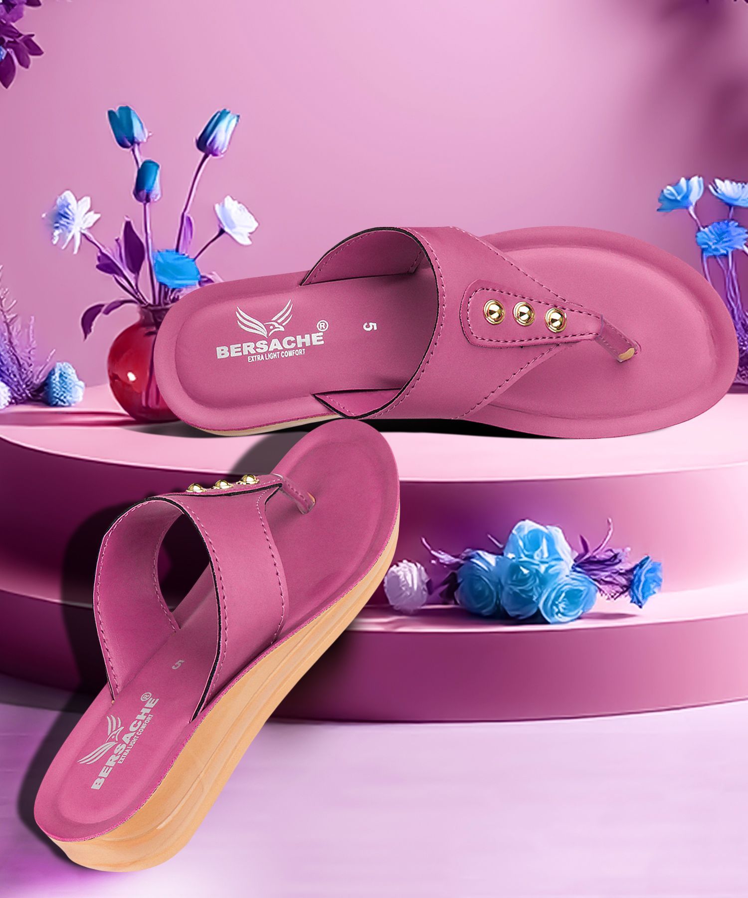 Bersache Extra Soft Classic Casual with Back Strap Regular wear with Ultra Soft & Flexibility Technology Slipper for Women's