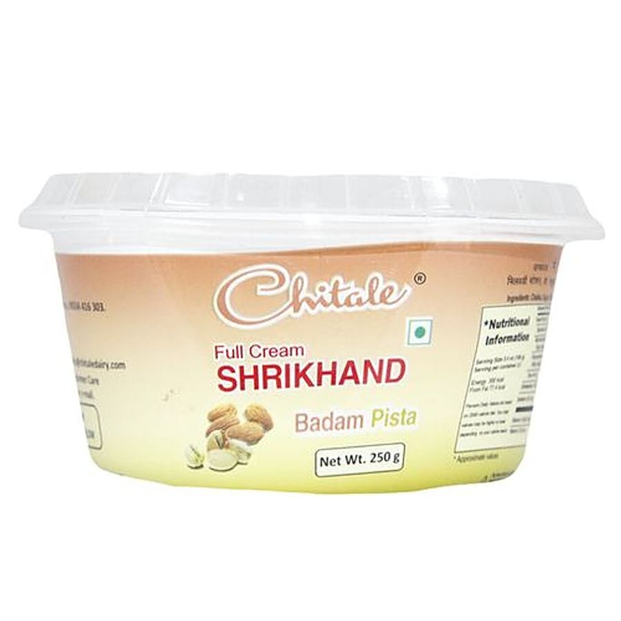 Chitale Dairy Full Cream Shrikhand - Badam Pista, 250 G Cup