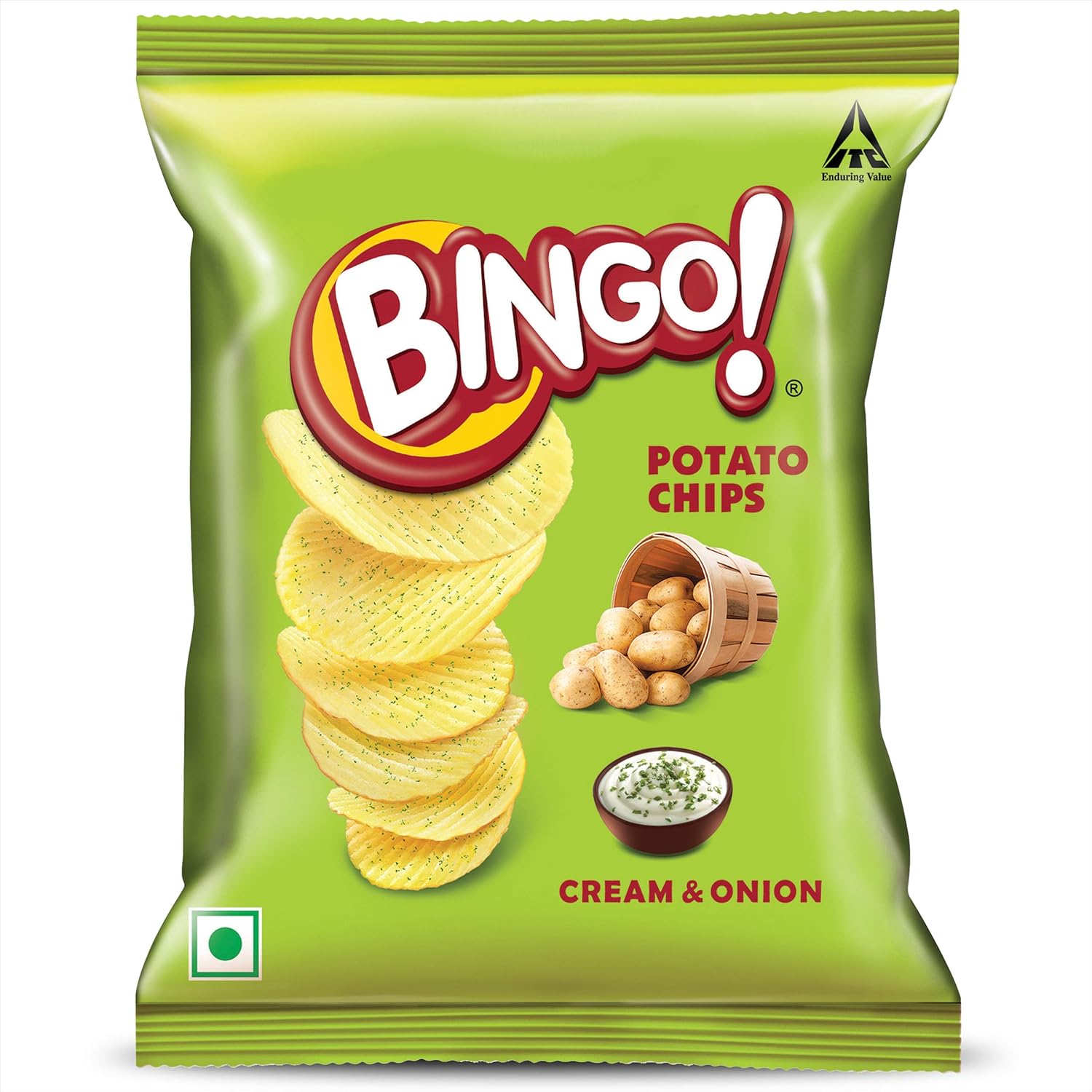 Bingo Potato Chips - Cream & Onion Chips - Crispy & Crunchy Chips Pack For Snacks 100G