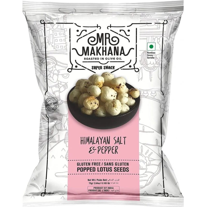 Mr. Makhana Popped Lotus Seeds - Lime & Chilli, 75 G