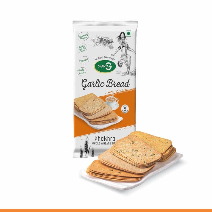 Shanta G Garlic Bread Khakhra Wheat Crisps, 35 gm