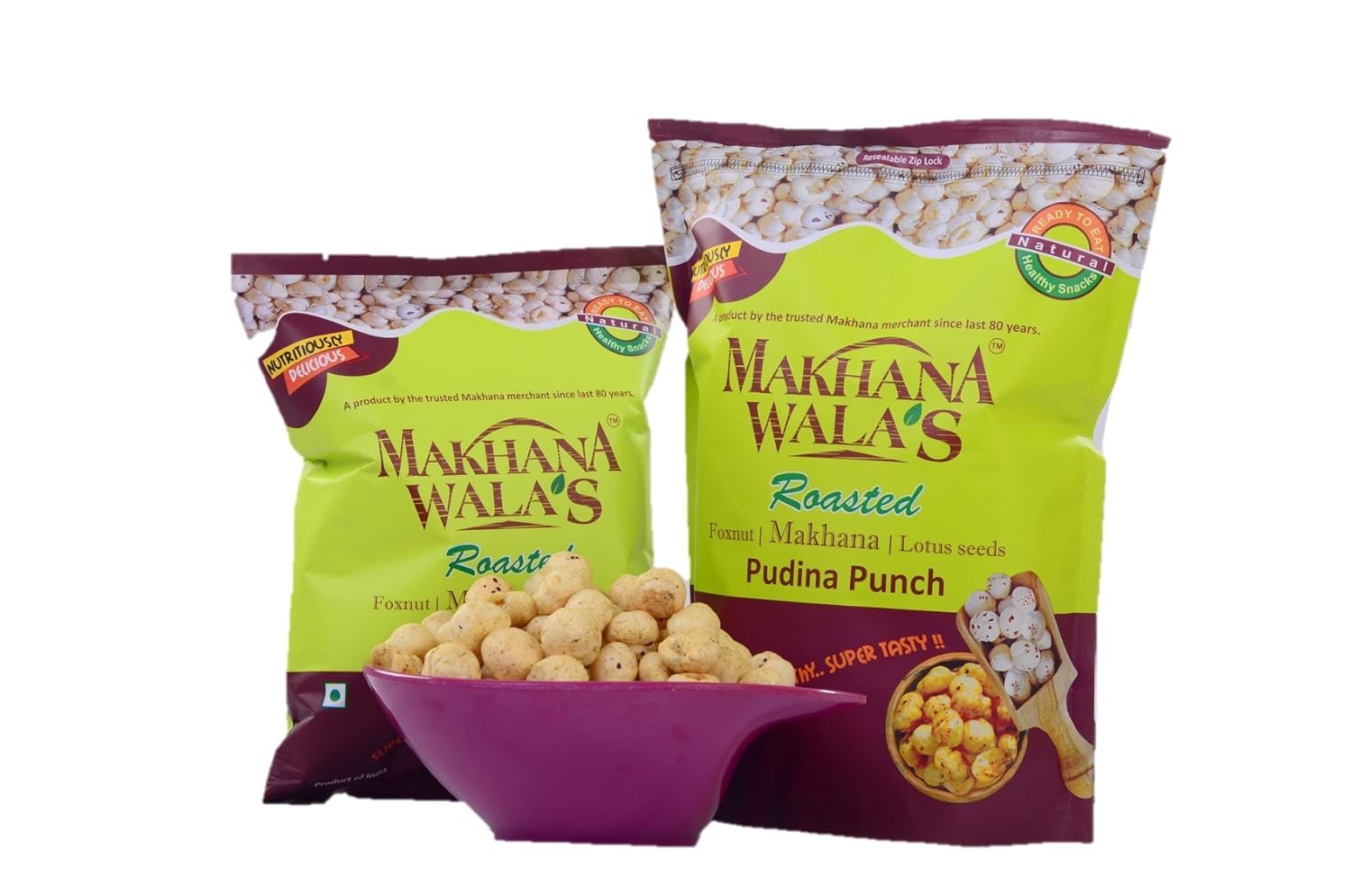 Makhanawala'S Roasted Makhana, Pudina Punch, 2X80G