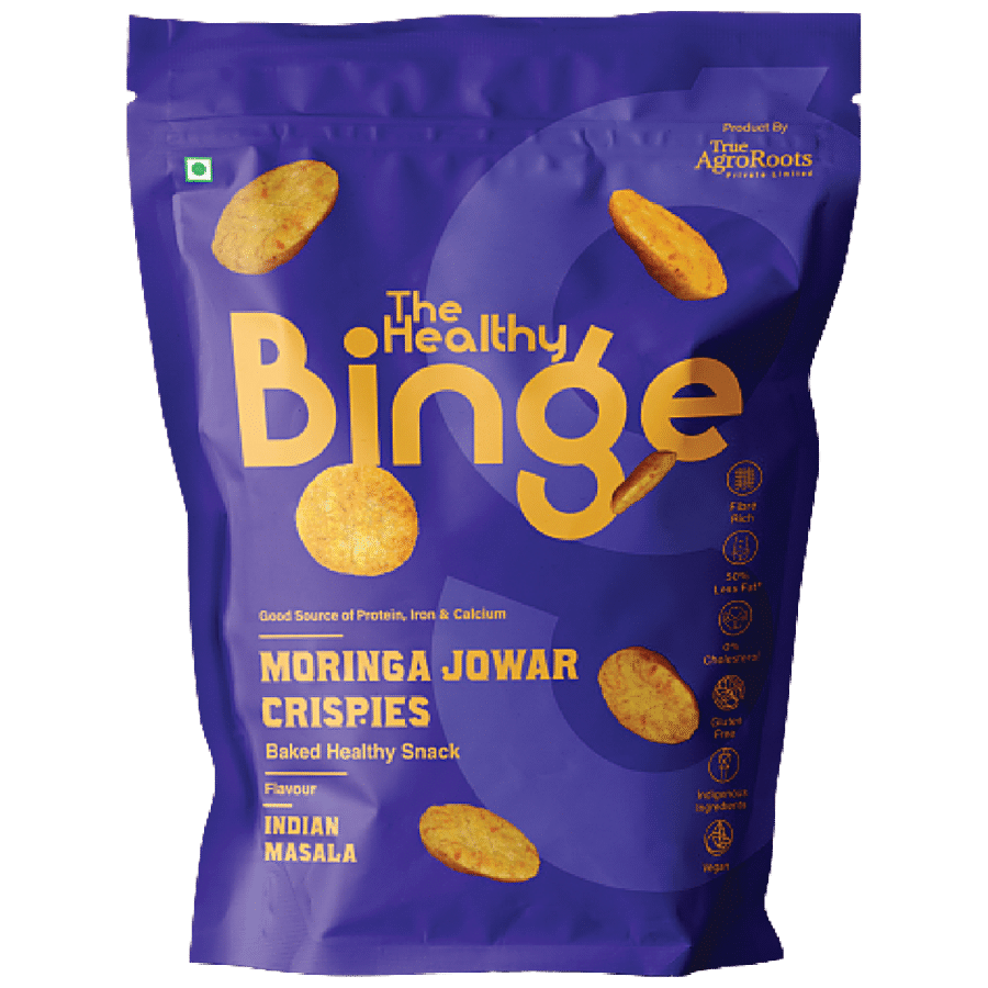 The Healthy Binge Moringa Jowar Crispies - Indian Masala, Baked Healthy Snack, 40 g