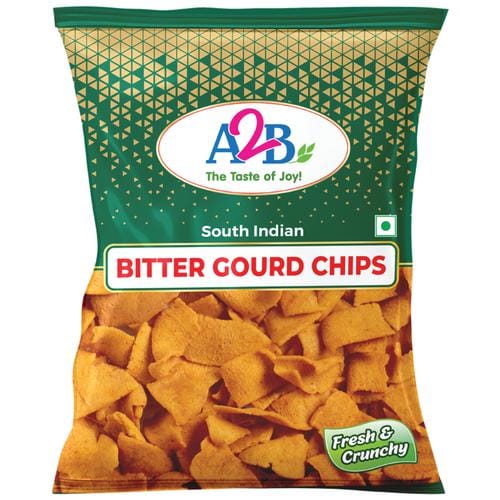 A2B Bitter Gourd Chips - South Indian Snack, Cereal & Pulses Based Savoury, Crunchy, 100 G