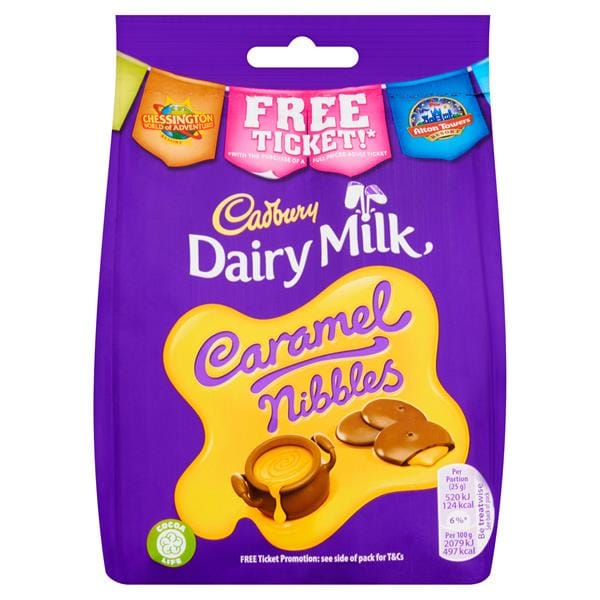 Cadbury Dairy Milk Caramel Nibbles Chocolate Bag, 120 gm