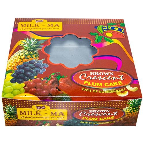 Milk Ma Brown Crescent Plum Cake, Made With Dry Fruits, Nuts, Fruits, 800 G