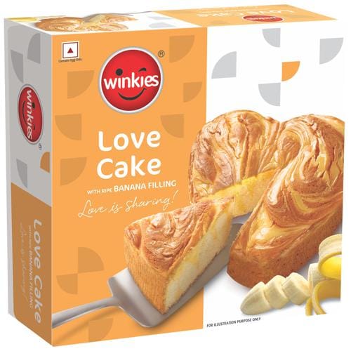 Winkies Love Cake, With Ripe Banana Filling, Authentic Rich Taste, Soft, Sponge, 400 G