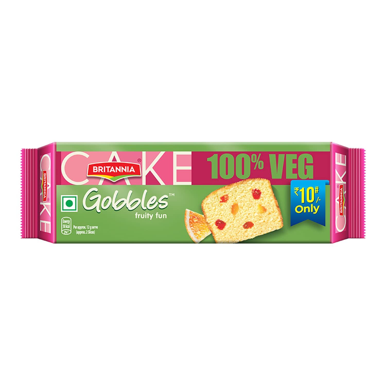 Britannia Gobbles Cake Britannia Gobbles 100% Veg Bar Cake Fruit, 30 G