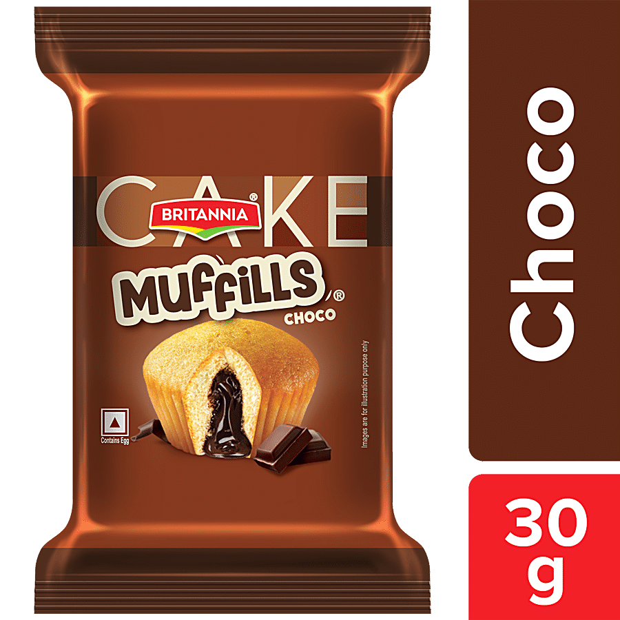 Britannia Choco Muffills, Centre Filled, Soft, Spongy & Fluffy, Dessert/Snack, 30 G