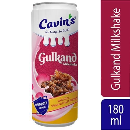Cavins Gulkand Milkshake, With Zinc, Vitamin A & D Added, Supports Immunity, 180 Ml